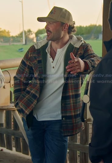 Steven's plaid hooded jacket on The McBee Dynasty Real American Cowboys