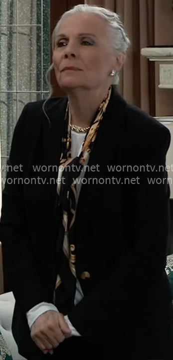 Tracy's black blazer with gold button on General Hospital