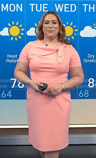 Violeta Yas' pink tie neck dress on Today