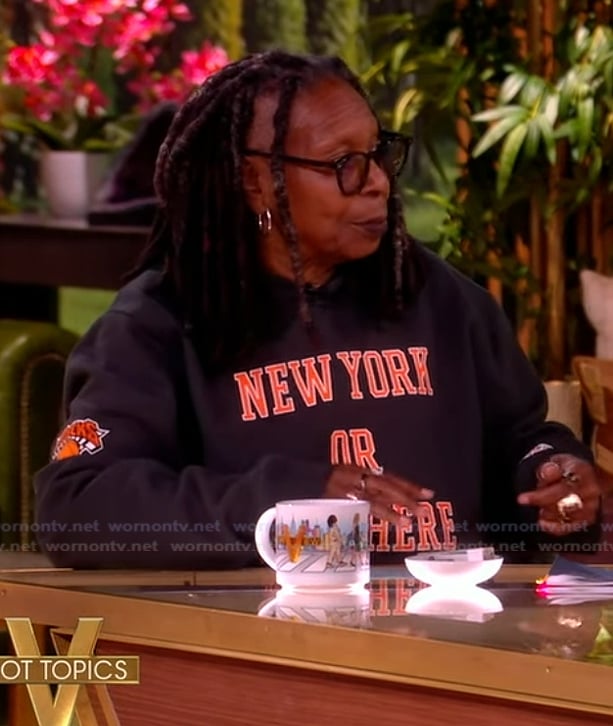 Whoopi's New York embroidered hoodie on The View