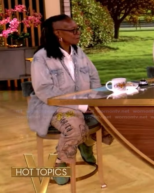 Whoopi's printed jeans on The View