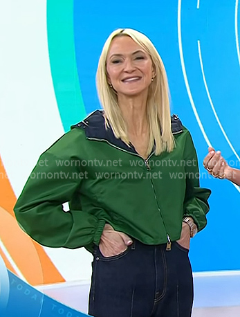 Zanna Roberts Rassi's green cropped zip jacket on Today
