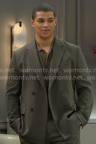 Zende's dark green suit on The Bold and the Beautiful