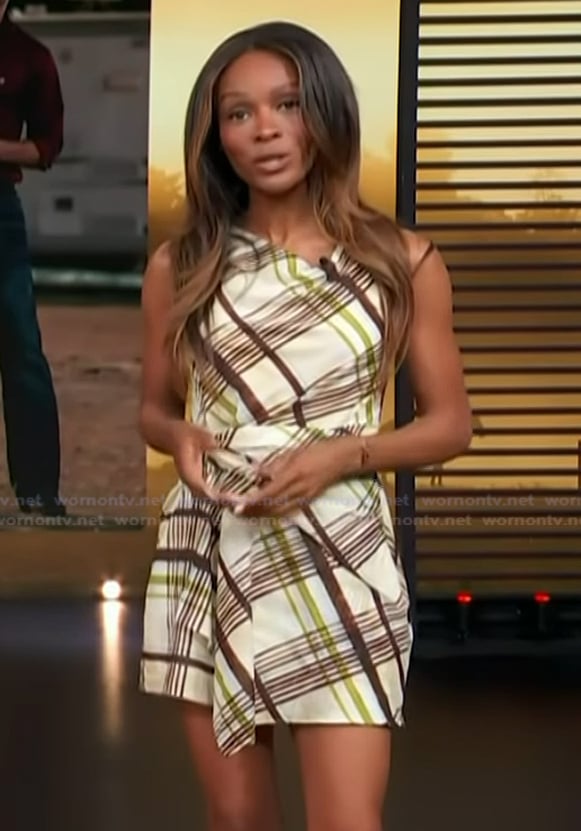 Zuri's plaid mini dress on Access Hollywood