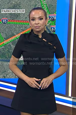 Adelle's black bow cutout mini dress on Today