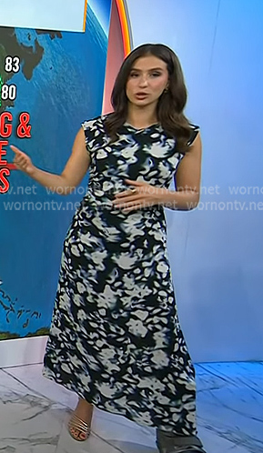 Angie Lassman's black printed dress on Today