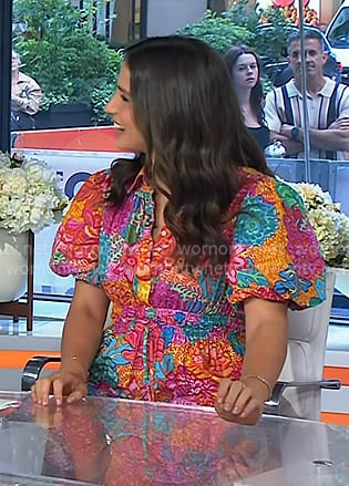 Angie Lassman's floral puff sleeve dress on Today