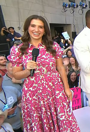 Angie Lassman's pink floral shirtdress on Today