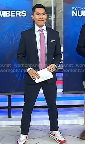 Brian Cheung's white and red sneakers on Today