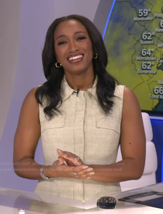 Brittany's sleeveless tweed dress on Good Morning America
