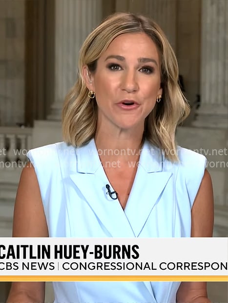 Caitlin Huey-Burns' light blue sleeveless dress on CBS Mornings