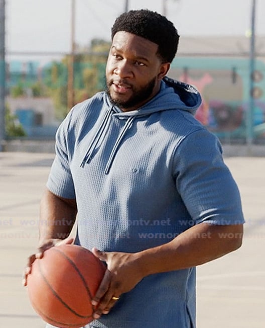Cassius's blue hooded sweatshirt on All American