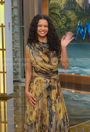Catherine Laga'aia's floral print top and skirt on Good Morning America