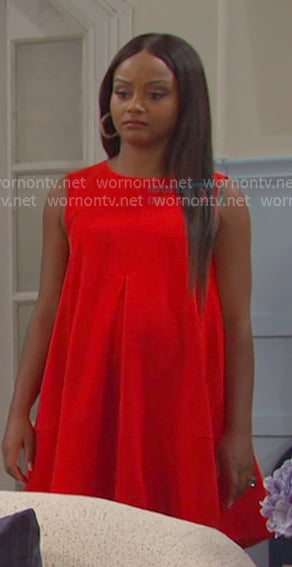 Chanel's red babydall dress on Days of our Lives