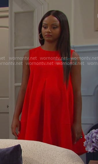 Chanel's red babydall dress on Days of our Lives