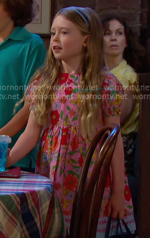 Charlotte’s pink floral dress on Days of our Lives