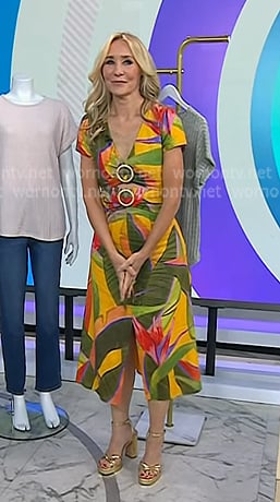 Chassie's yellow tropical print dress on Today