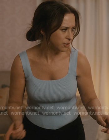 Chelsea's light blue ribbed tank top on Paris is Always a Good Idea