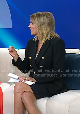 Christine Romans’ black blazer with gold buttons on Today