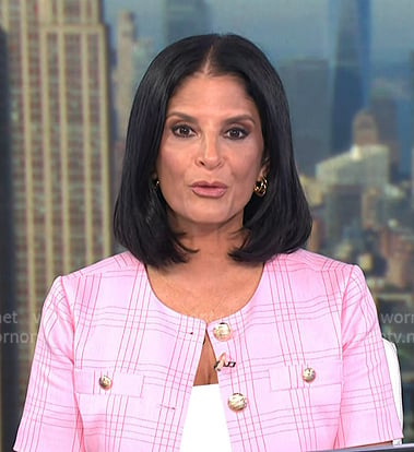 Darlene's pink plaid short sleeve jacket on Today