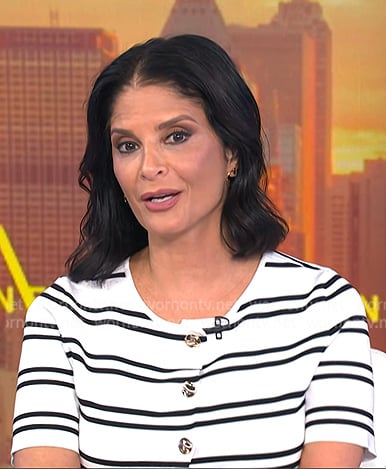 Darlene's white striped short sleeve top on Today