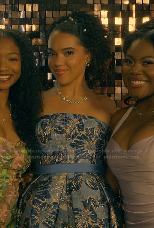 Desiree's blue floral dress on The Chi