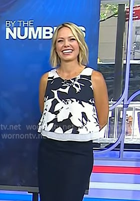 Dylan's white and navy floral layered top on Today