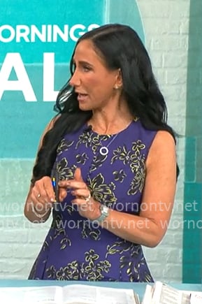 Elizabeth Werner's purple and yellow floral dress on CBS Mornings