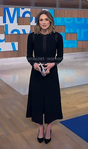 Ellison's black long sleeve dress on NBC News Daily