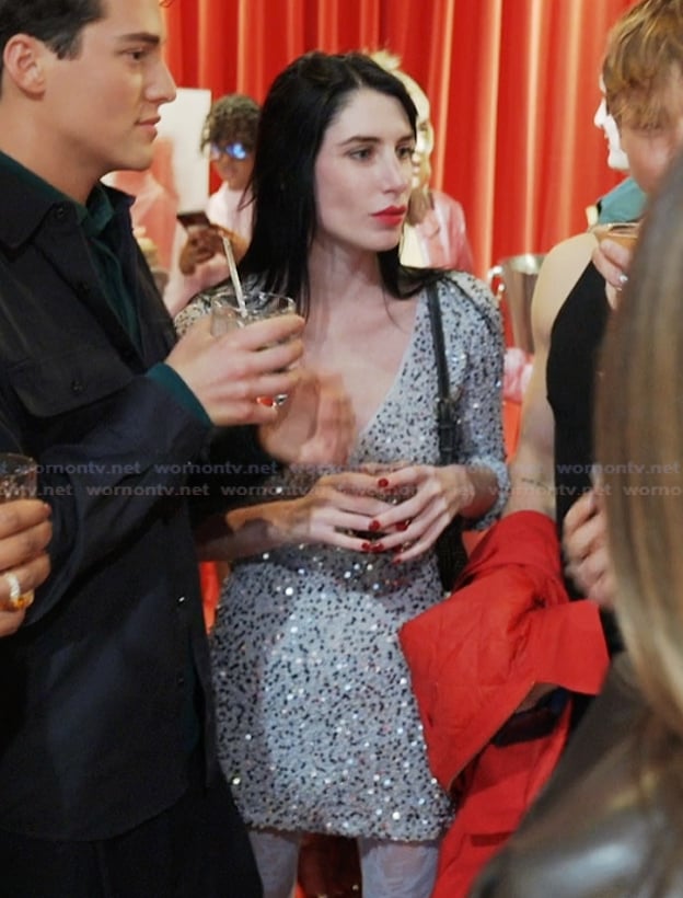 Georgia's gray sequin mini dress on Next Gen NYC