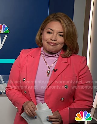 Gilma's pink double breasted blazer on NBC News Daily