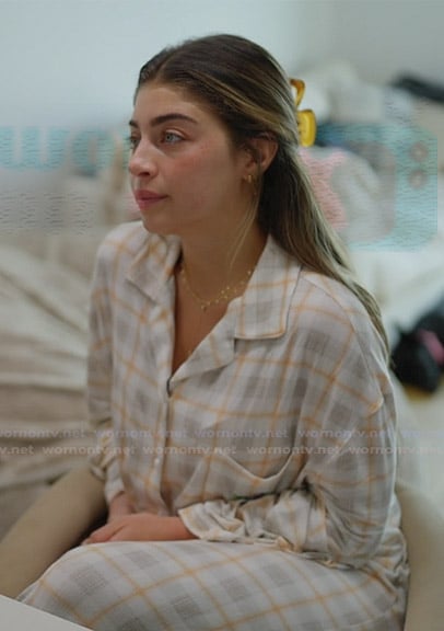 Gina's plaid pajamas on Next Gen NYC