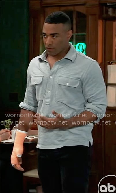 Isaiah's grey shirt on General Hospital