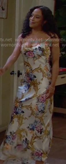 Jada's white floral maxi dress on Days of our Lives