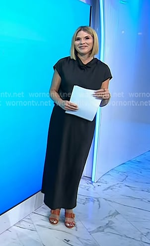 Jenna's black cowl neck satin dress on Today