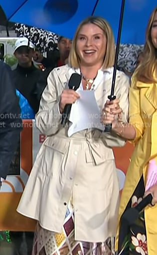 Jenna's white rain coat on Today