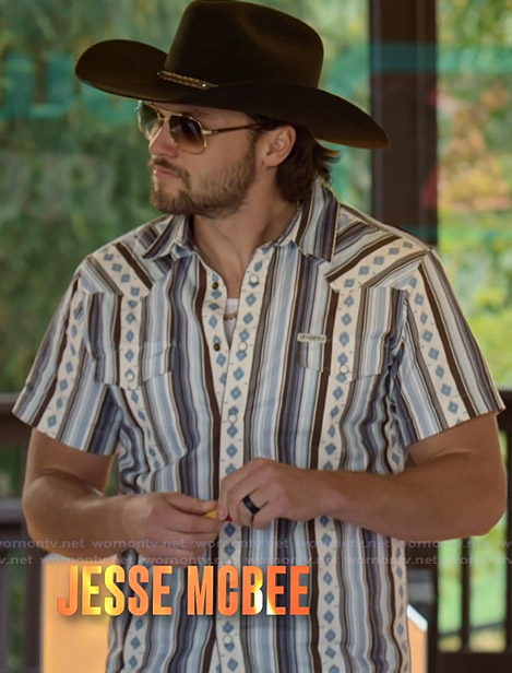 Jessi's printed shirt on The McBee Dynasty Real American Cowboys