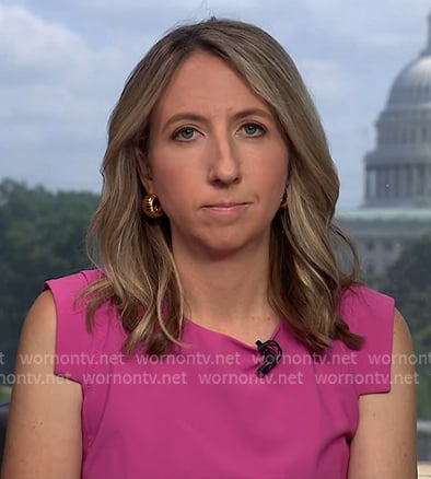 Julia Ainsley's pink cap sleeve dress on NBC News Daily