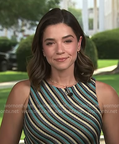 Julie's striped sleeveless dress on NBC News Daily