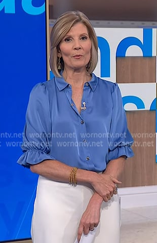 Kate's blue puff sleeve blouse on NBC News Daily