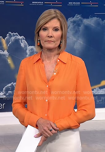 Kate's orange button down blouse on NBC News Daily