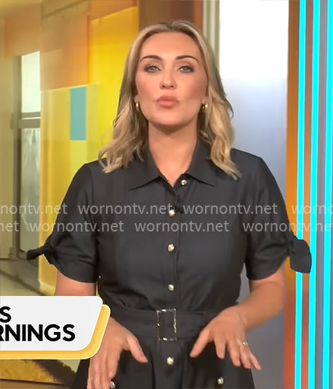 Kelly O'Grady's midi denim shirtdress on CBS Mornings