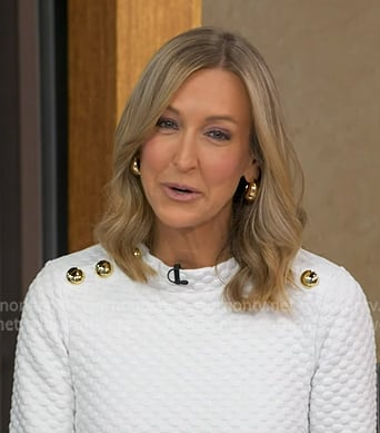 Lara's white quilted mini dress on Good Morning America