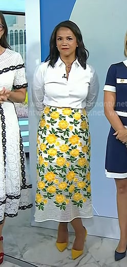 Laura's floral embroidered skirt on Today