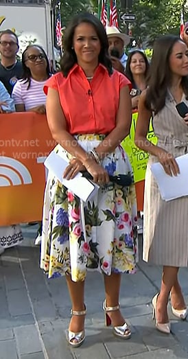 Laura's metallic gold heel sandals on Today