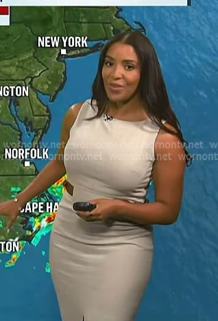 LLarisa Abreu's buckle waist sheath dress on NBC News Daily