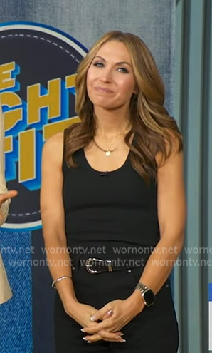 Lori's metallic silver slingback pumps on Good Morning America