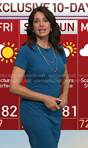 Maria's blue ruched side dress on Today