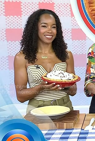 Maya-Camille Broussard's striped strapless top on Today