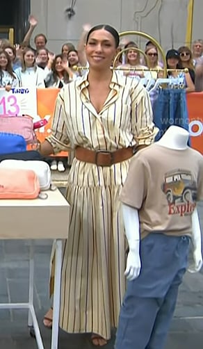 Melissa's yellow striped shirt and maxi skirt on Today